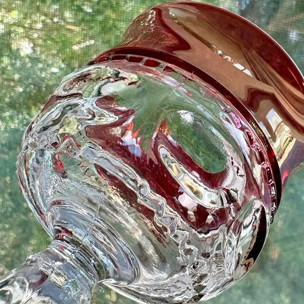 Vintage Tiffin Franciscan King’s Crown Ruby Flashed Cordial Glasses Set of 4